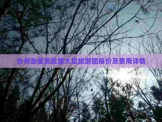 台州去重庆武隆大型旅游团报价及费用详情