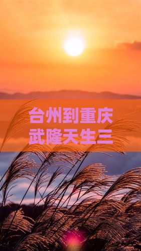 台州到重庆武隆天生三桥景点路线及乘车