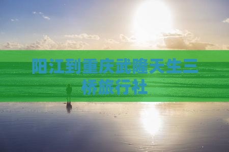 阳江到重庆武隆天生三桥旅行社