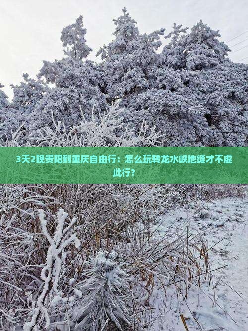 贵阳到重庆龙水峡地缝自由行