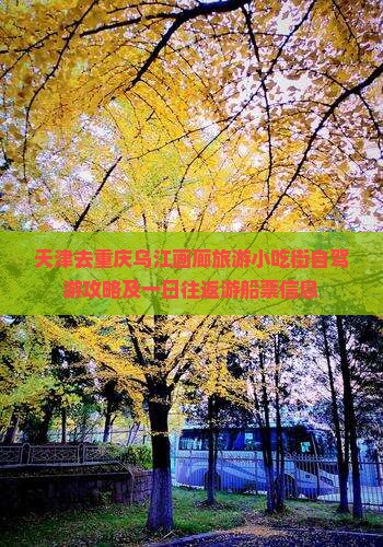 天津去重庆乌江画廊旅游小吃街自驾游攻略及一日往返游船票信息