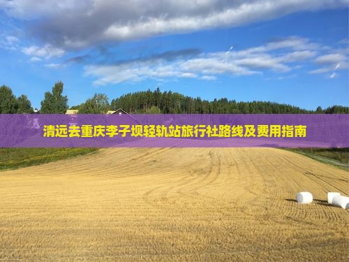 清远去重庆李子坝轻轨站旅行社路线及费用指南