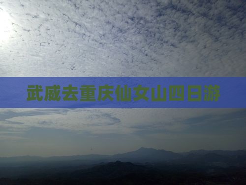 武威去重庆仙女山四日游