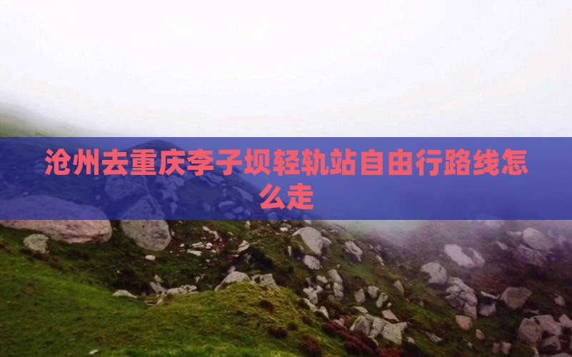沧州去重庆李子坝轻轨站自由行路线怎么走