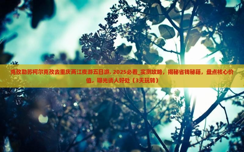 克孜勒苏柯尔克孜去重庆两江夜游五日游
