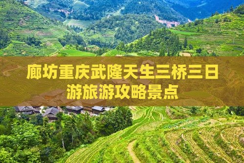 廊坊去重庆武隆天生三桥三日游
