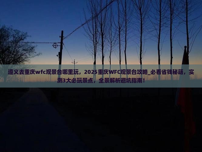 遵义去重庆wfc观景台哪里玩