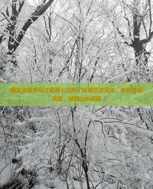临夏去重庆乌江画廊七日游：探秘巴渝风光，体验民族风情，畅游山水画廊