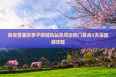 泰安至重庆李子坝轻轨站及周边热门景点3天深度游攻略