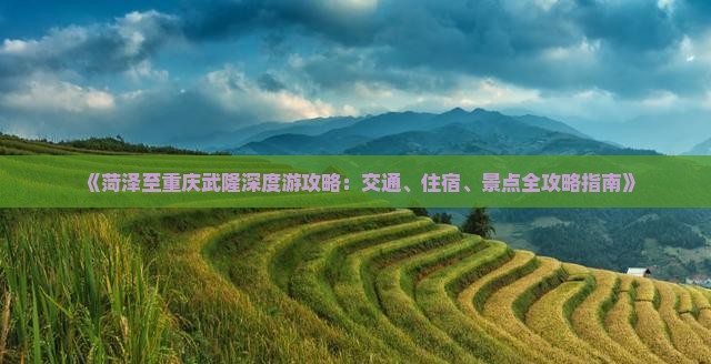 《菏泽至重庆武隆深度游攻略：交通、住宿、景点全攻略指南》