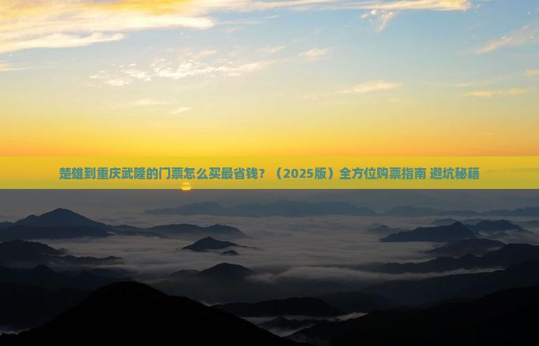楚雄去重庆武隆门票