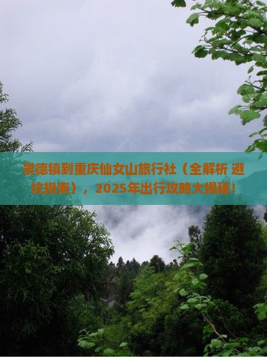 景德镇到重庆仙女山旅行社