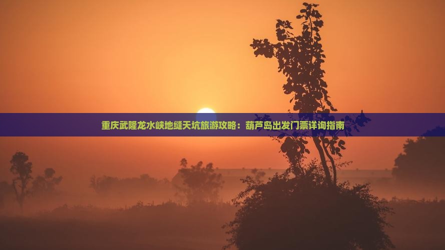 重庆武隆龙水峡地缝天坑旅游攻略：葫芦岛出发门票详询指南