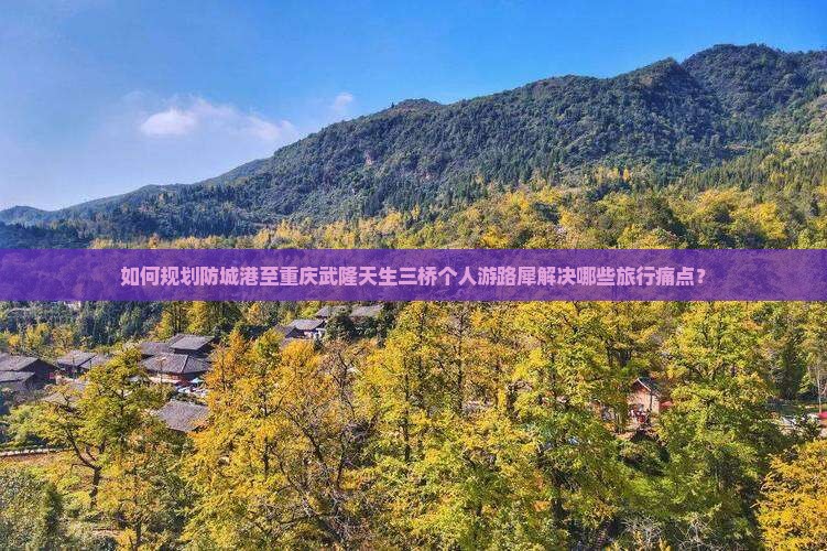 如何规划防城港至重庆武隆天生三桥个人游路犀解决哪些旅行痛点？