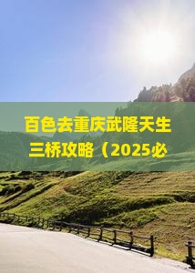 百色去重庆武隆天生三桥攻略