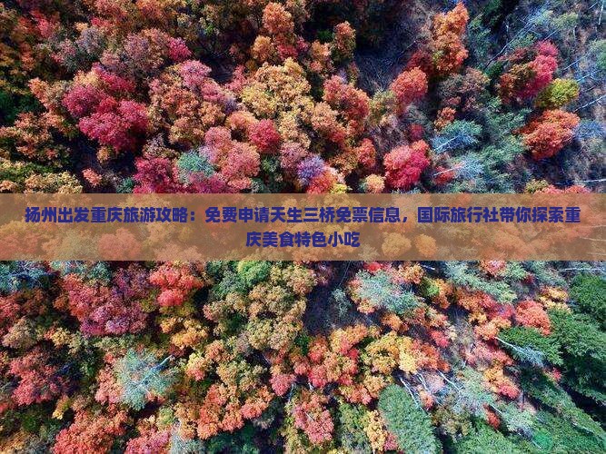 扬州出发重庆旅游攻略：免费申请天生三桥免票信息，国际旅行社带你探索重庆美食特色小吃