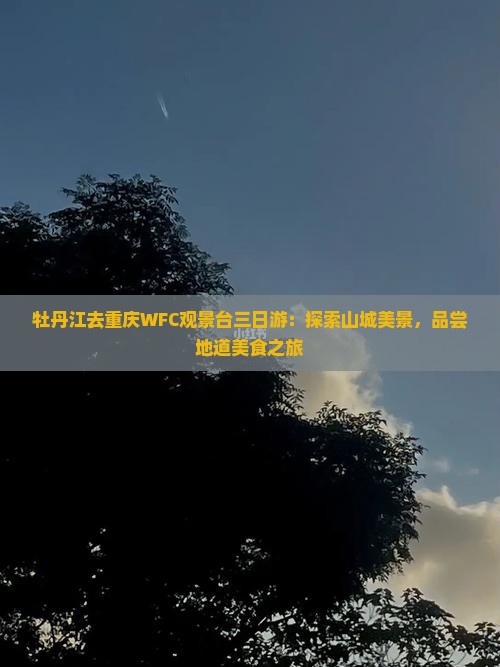 牡丹江去重庆WFC观景台三日游：探索山城美景，品尝地道美食之旅