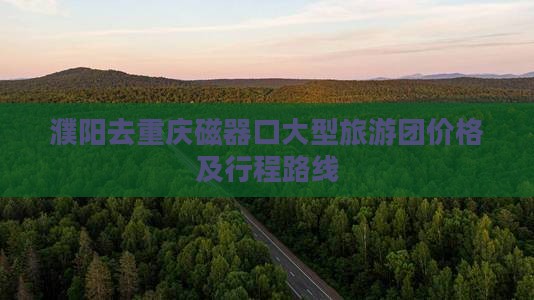 濮阳去重庆磁器口大型旅游团价格及行程路线