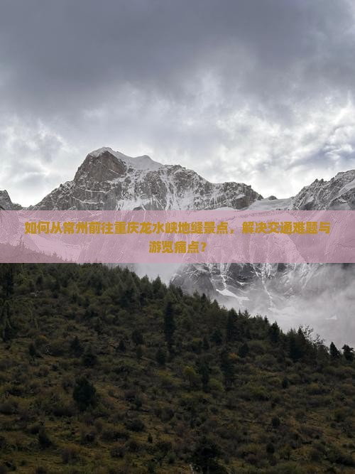 如何从常州前往重庆龙水峡地缝景点，解决交通难题与游览痛点？