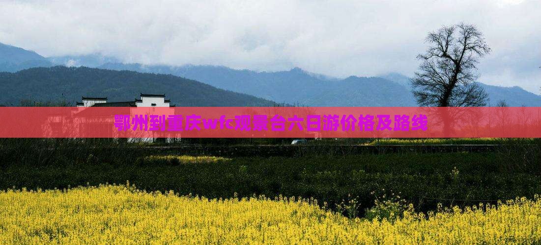 鄂州到重庆wfc观景台六日游价格及路线