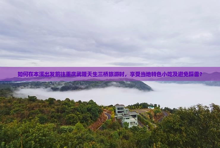如何在本溪出发前往重庆武隆天生三桥旅游时，享受当地特色小吃及避免踩雷？
