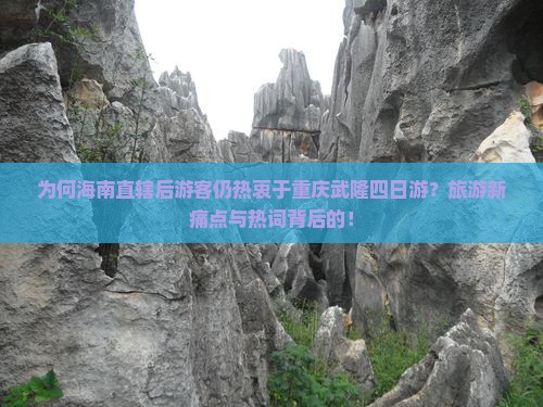 为何海南直辖后游客仍热衷于重庆武隆四日游？旅游新痛点与热词背后的！