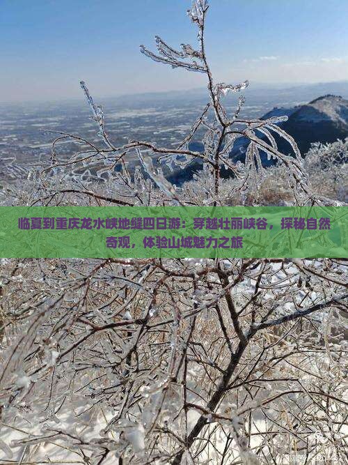 临夏到重庆龙水峡地缝四日游：穿越壮丽峡谷，探秘自然奇观，体验山城魅力之旅