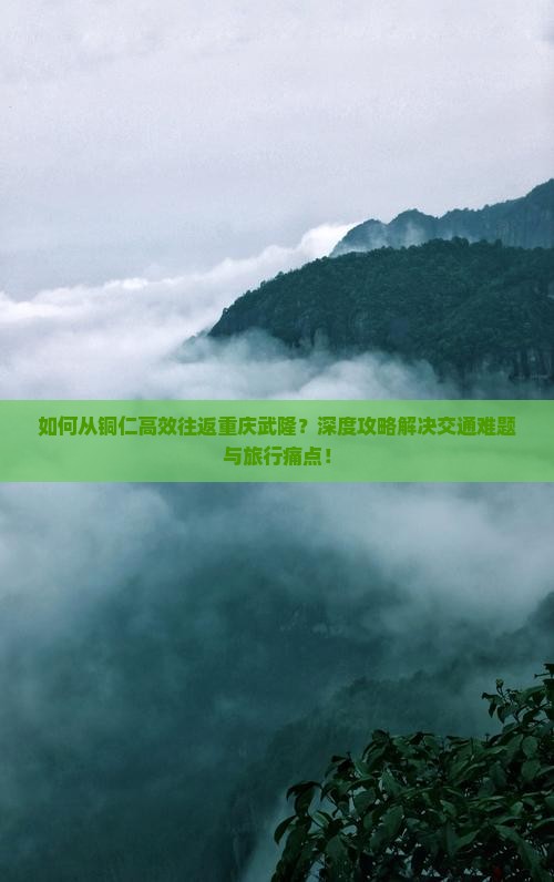 如何从铜仁高效往返重庆武隆？深度攻略解决交通难题与旅行痛点！