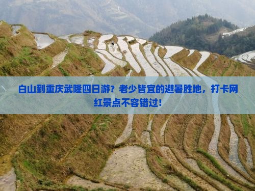 白山到重庆武隆四日游？老少皆宜的避暑胜地，打卡网红景点不容错过！