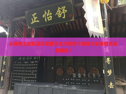 从锦州出发到重庆武隆天生三桥旅行攻略与必体验景点有哪些？