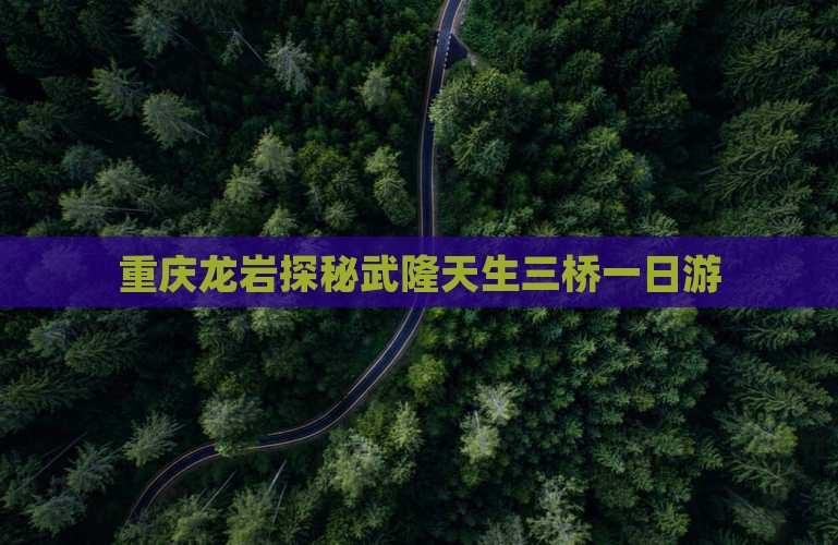 重庆龙岩探秘武隆天生三桥一日游