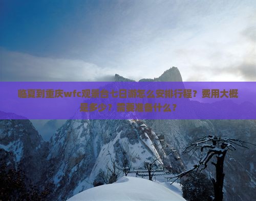 临夏到重庆wfc观景台七日游怎么安排行程？费用大概是多少？需要准备什么？