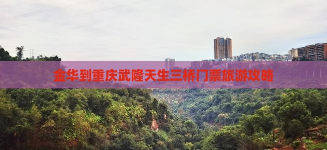 金华到重庆武隆天生三桥门票