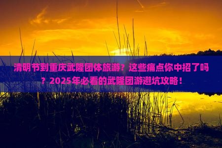 清明节到重庆武隆团体旅游