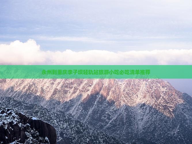 永州到重庆李子坝轻轨站旅游小吃