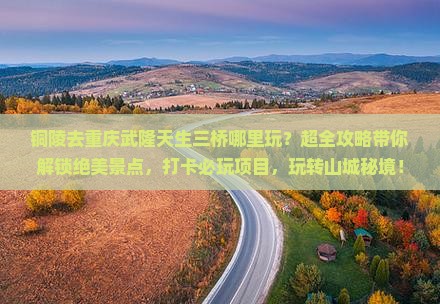 铜陵去重庆武隆天生三桥哪里玩