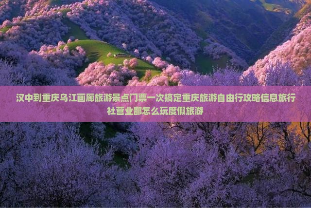汉中到重庆乌江画廊旅游景点门票一次搞定重庆旅游自由行攻略信息旅行社营业部怎么玩度假旅游