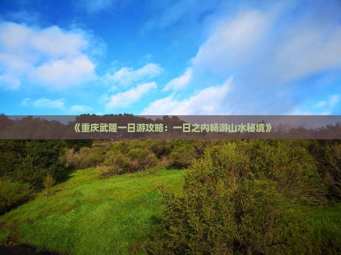《重庆武隆一日游攻略：一日之内畅游山水秘境》