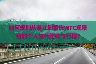 如何规划从湛江到重庆WFC观景台的个人旅行路线与行程？