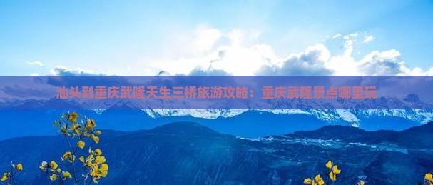 汕头到重庆武隆天生三桥旅游攻略：重庆武隆景点哪里玩
