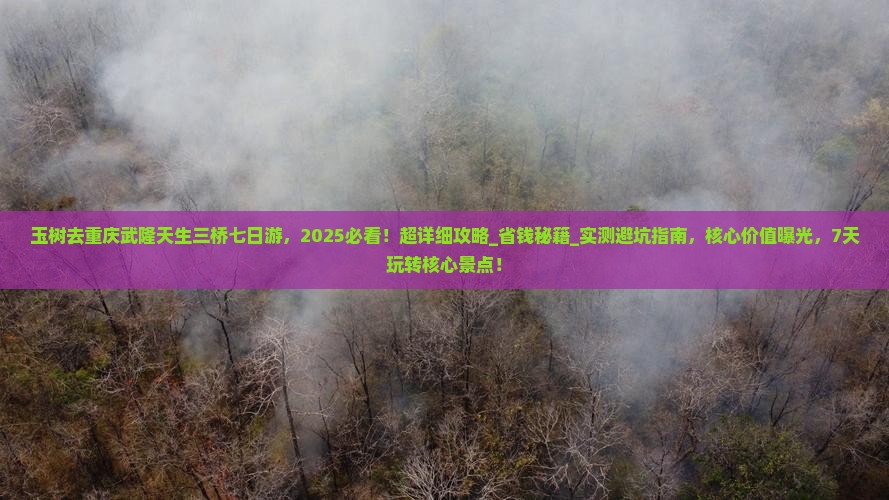 玉树去重庆武隆天生三桥七日游