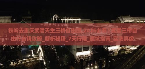 铁岭去重庆武隆天生三桥自由团