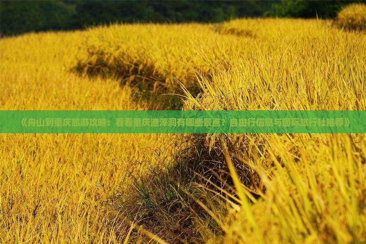 《舟山到重庆旅游攻略：看看重庆渣滓洞有哪些景点？自由行信息与国际旅行社推荐》
