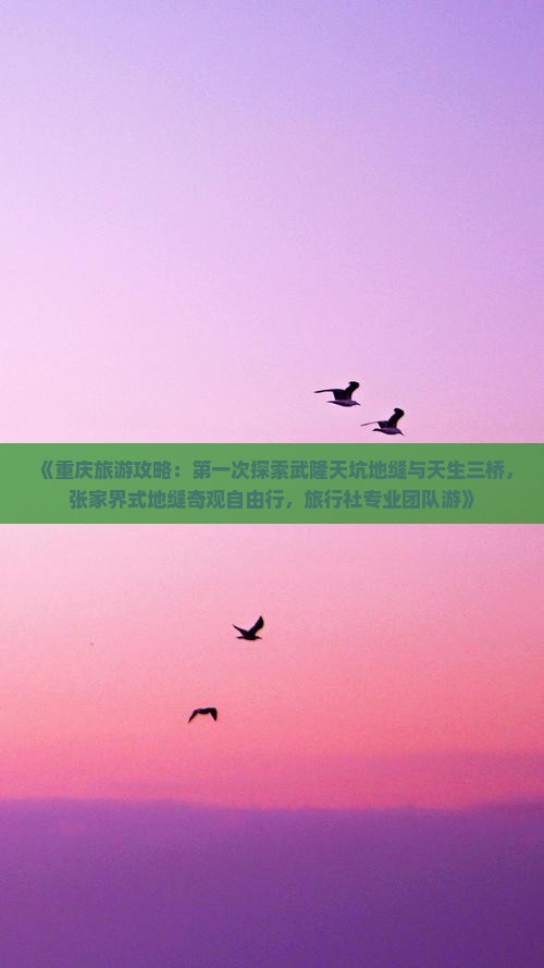 《重庆旅游攻略：第一次探索武隆天坑地缝与天生三桥，张家界式地缝奇观自由行，旅行社专业团队游》