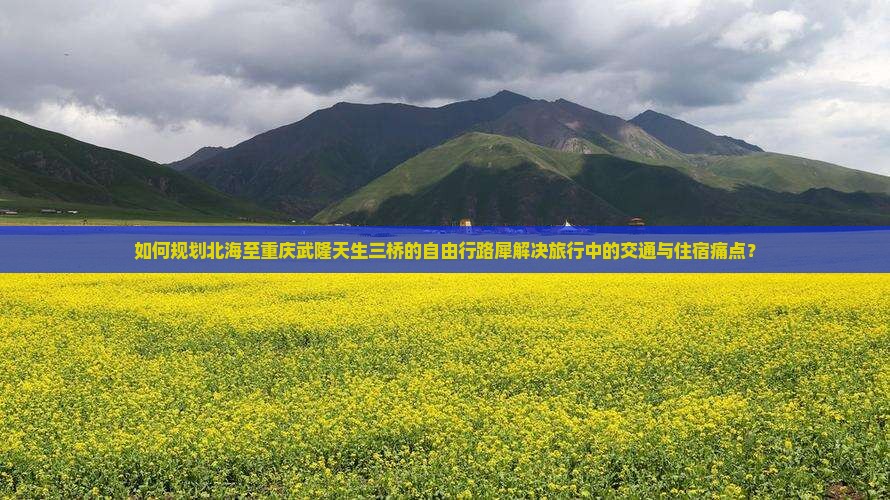 如何规划北海至重庆武隆天生三桥的自由行路犀解决旅行中的交通与住宿痛点？