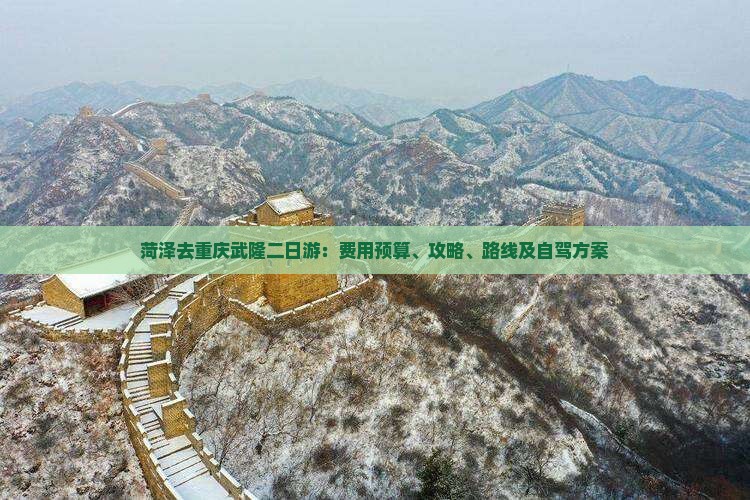 菏泽去重庆武隆二日游：费用预算、攻略、路线及自驾方案