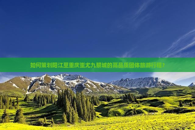 如何策划阳江至重庆蚩尤九黎城的高品质团体旅游行程？