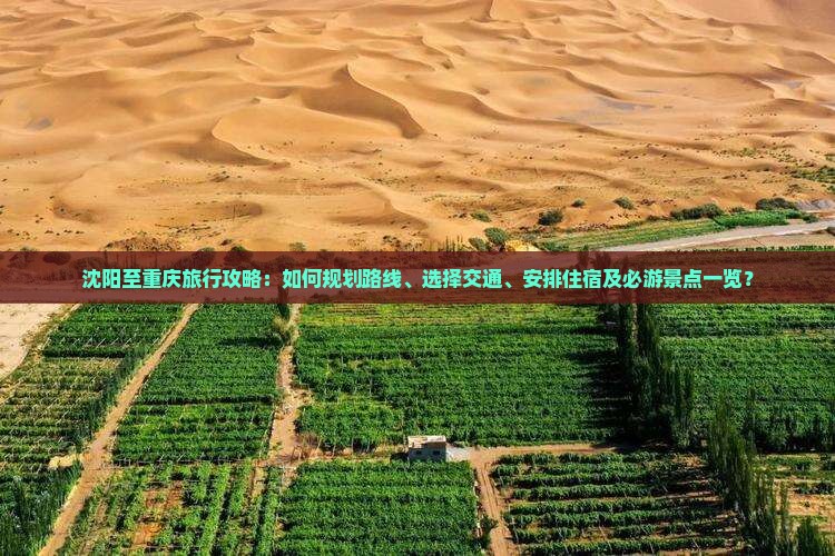 沈阳至重庆旅行攻略：如何规划路线、选择交通、安排住宿及必游景点一览？