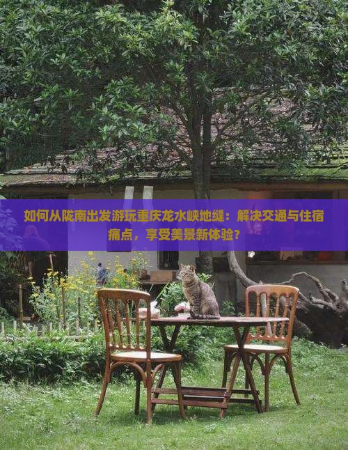 如何从陇南出发游玩重庆龙水峡地缝：解决交通与住宿痛点，享受美景新体验？