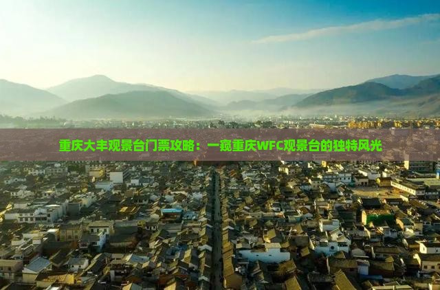 重庆大丰观景台门票攻略：一窥重庆WFC观景台的独特风光